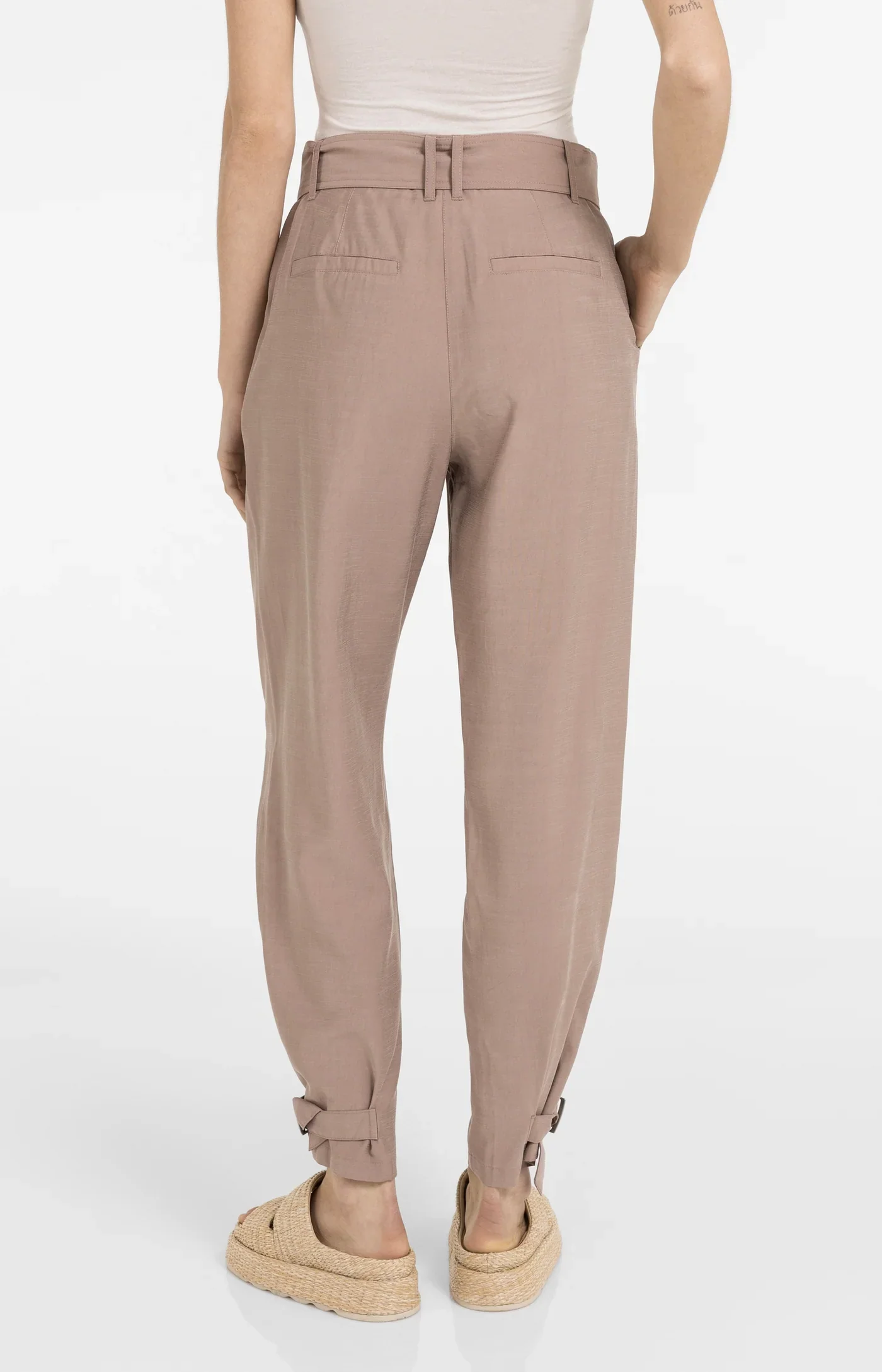 High waist loose fit trousers Brownie Brown - YAYA - Image 4