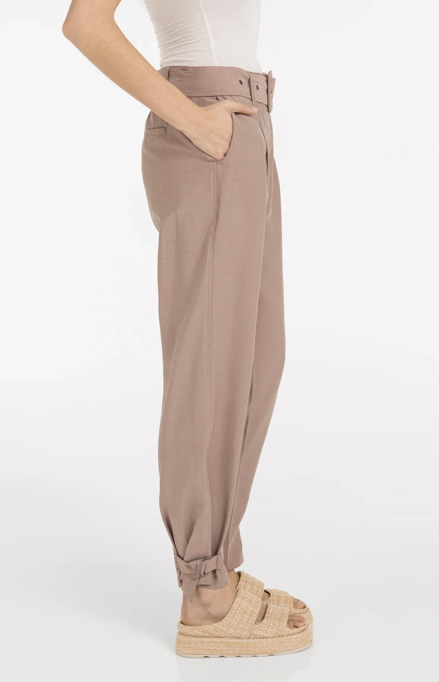 High waist loose fit trousers Brownie Brown - YAYA - Image 5