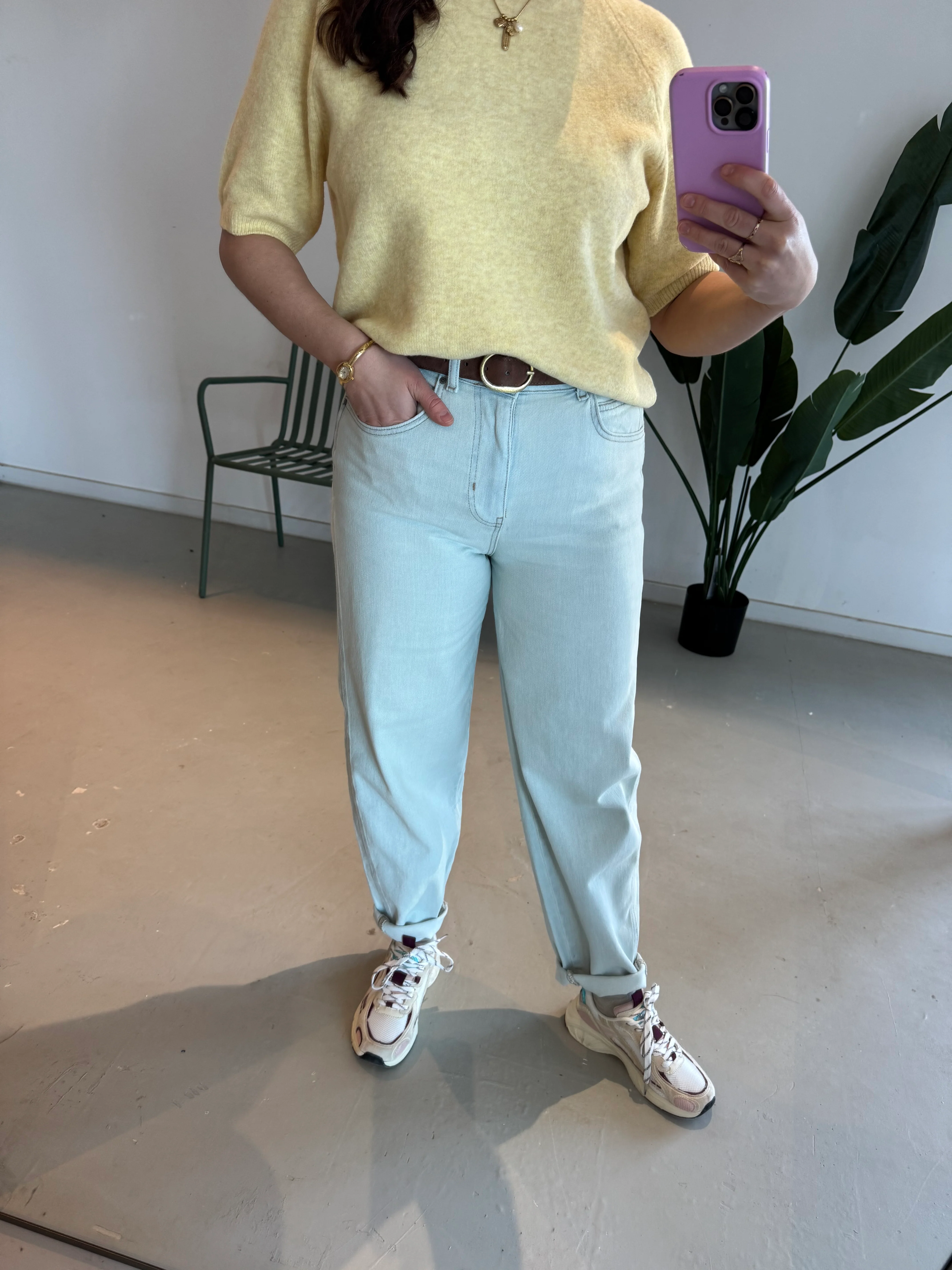 Barrel Jeans Washed Light Blue Denim - YAYA - Image 3