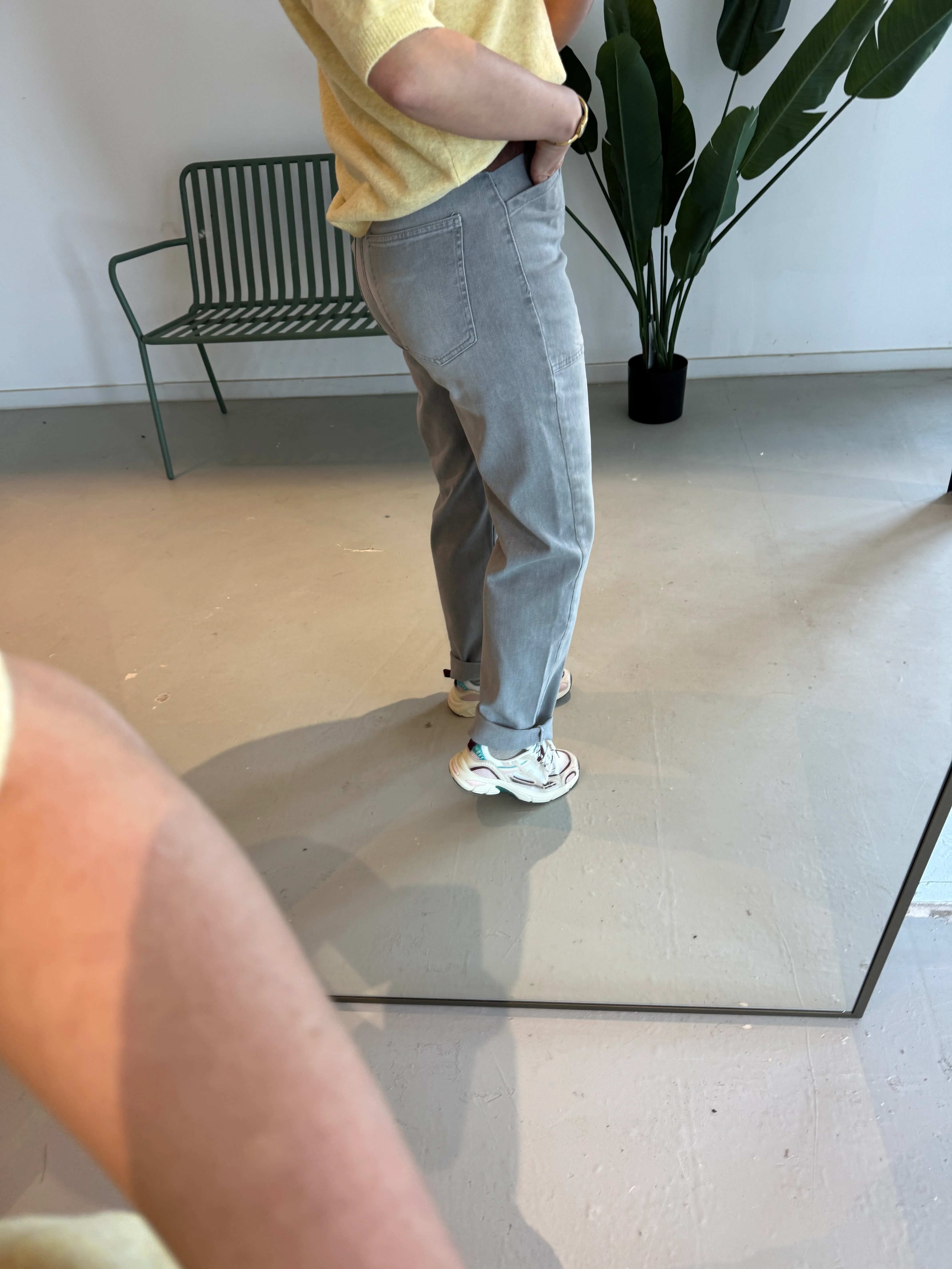 Cargo Jeans With Low Crotch Mid Grey Denim - YAYA - Image 4