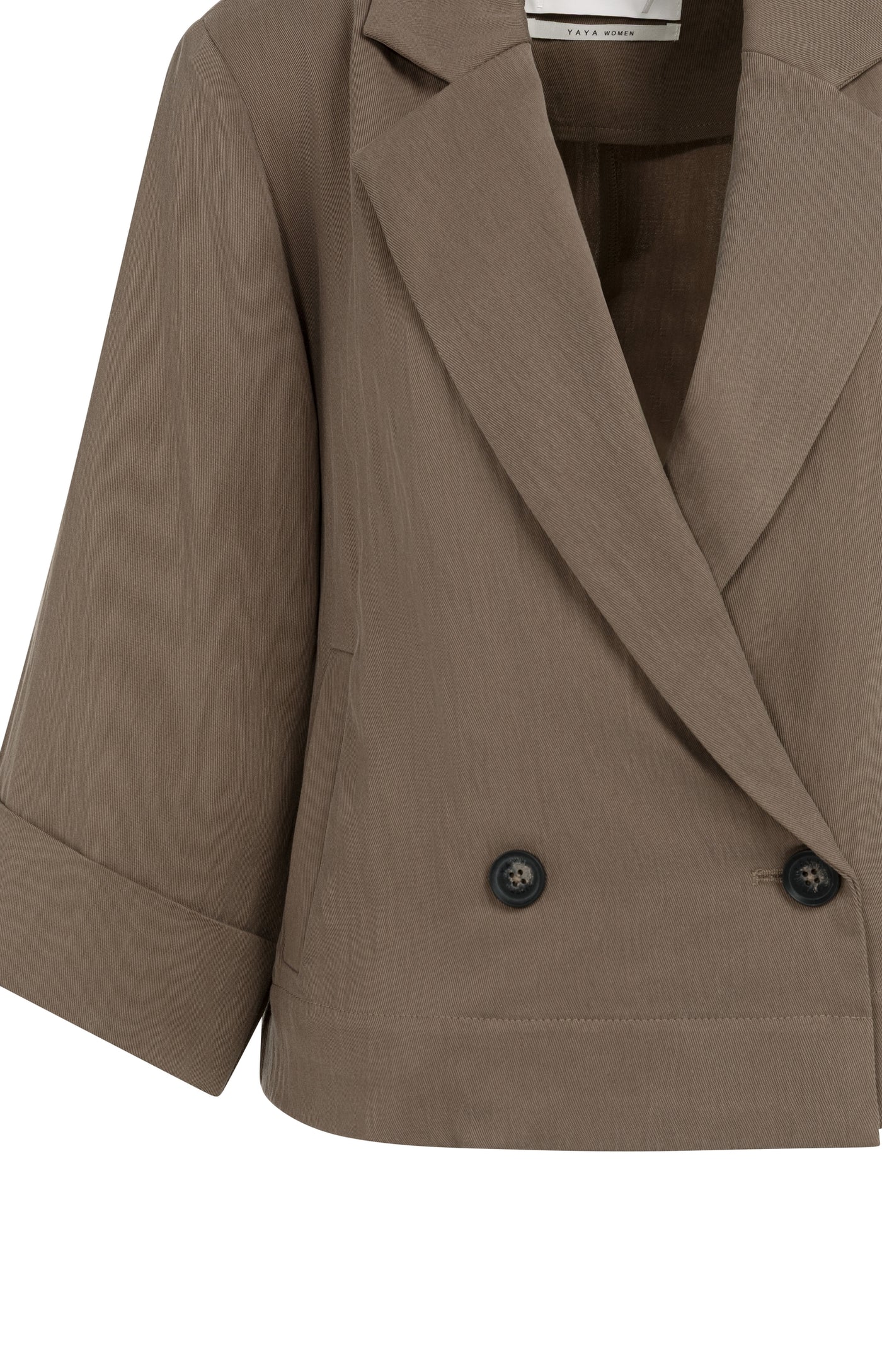 Woven loose fit blazer jacket Washed Brown - YAYA - Image 7