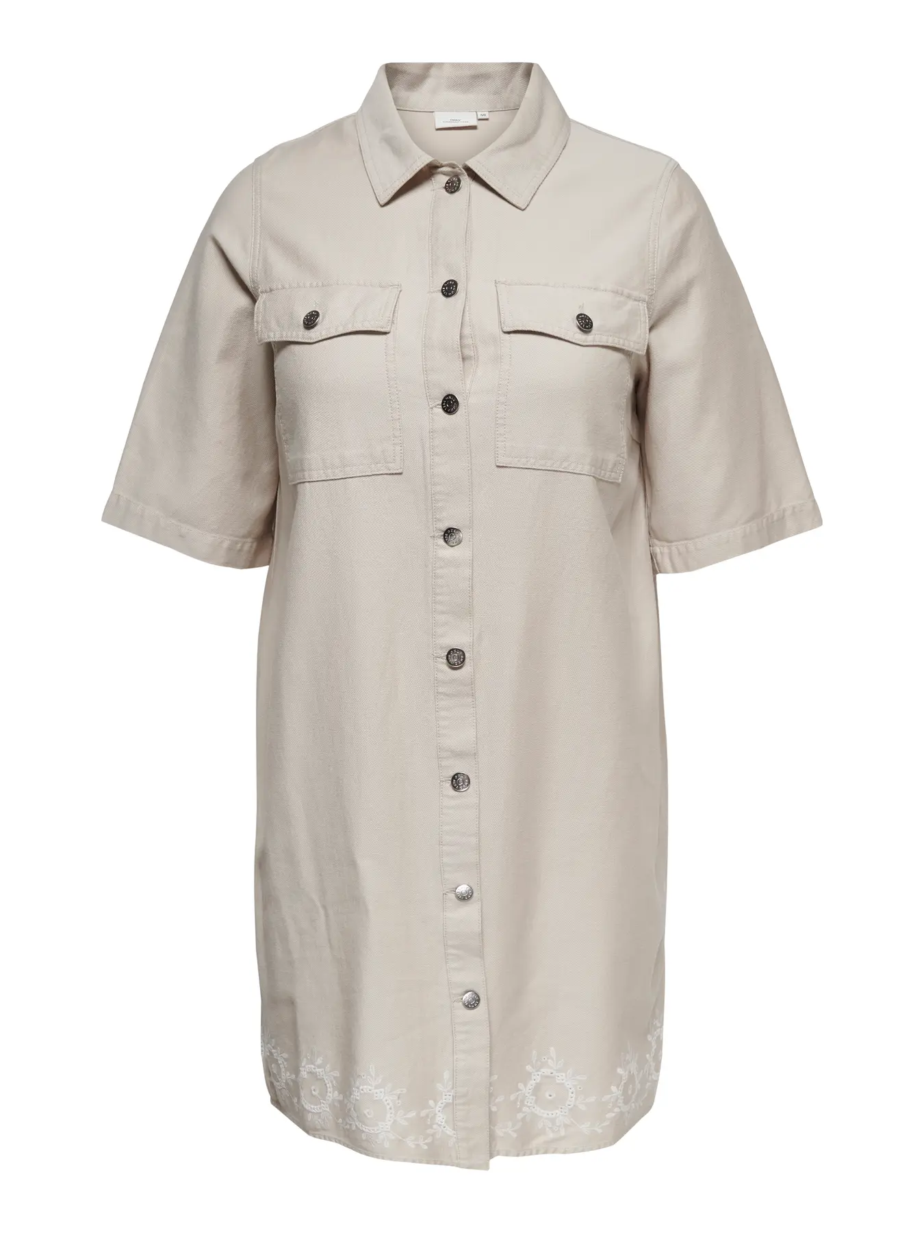 Belle Kassia Button Dress Pumico Stone/White Embroidery - Only Carmakoma - Image 3