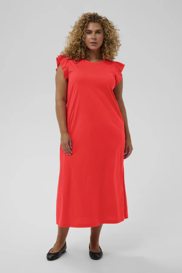 Caline Flounce Dress Poppy Red - Kaffe Curve - Image 5