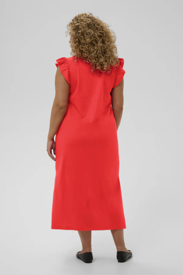 Caline Flounce Dress Poppy Red - Kaffe Curve - Image 6