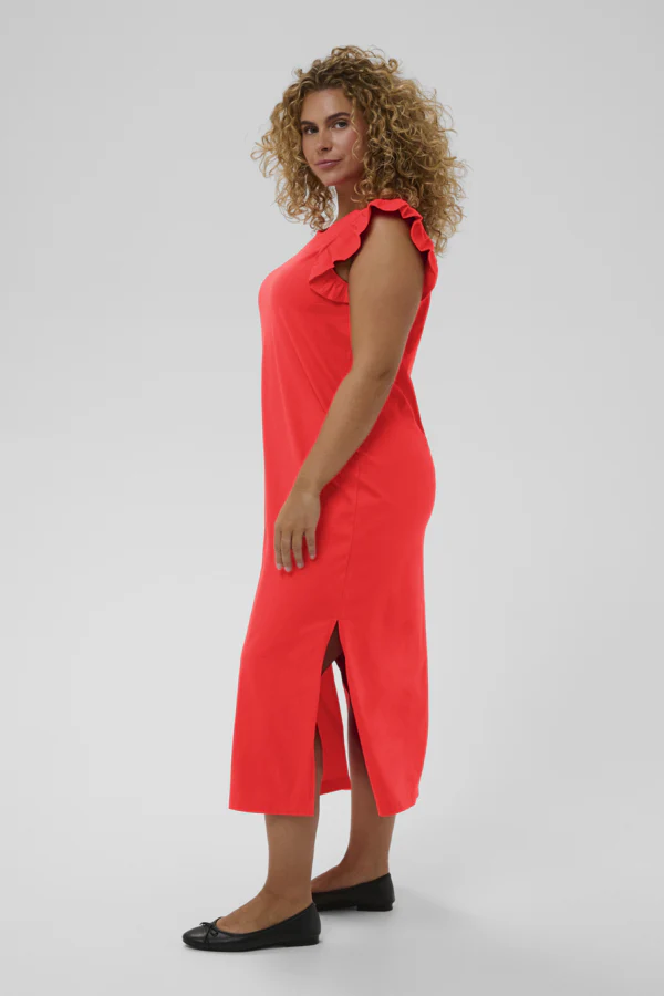 Caline Flounce Dress Poppy Red - Kaffe Curve - Image 7