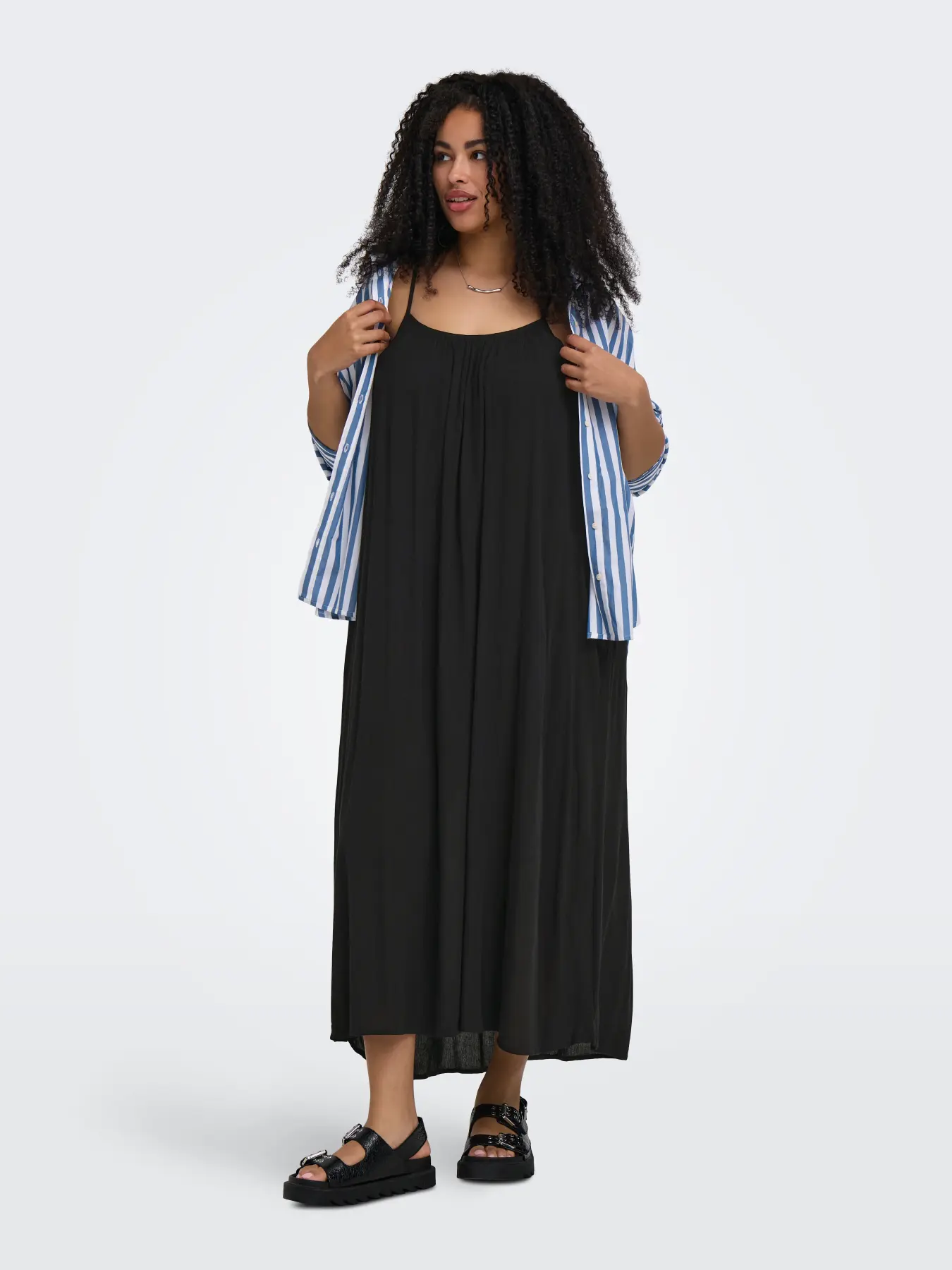 Chiara Strap Dress Black - Only Carmakoma