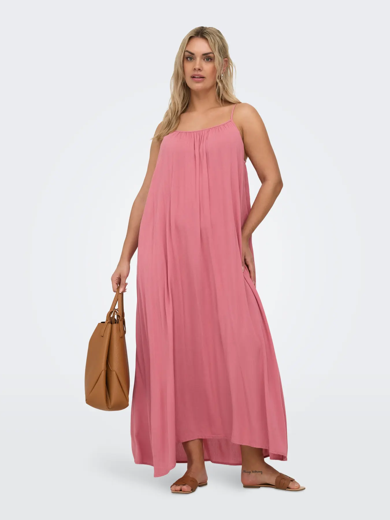 Chiara Strap Dress Dusty Rose - Only Carmakoma