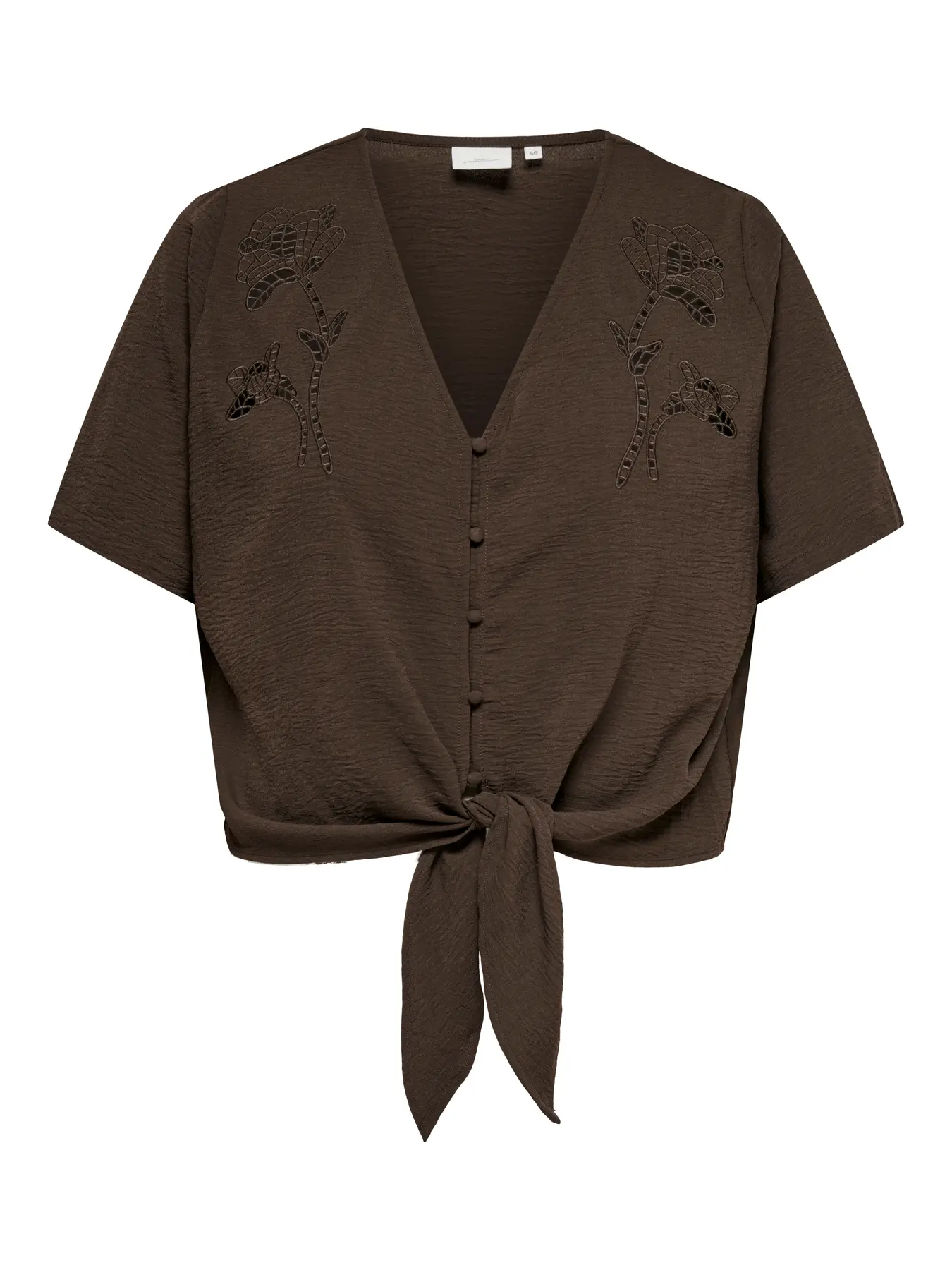 Evalou Metta Knot Shirt Chocolate - Only Carmakoma - Image 3