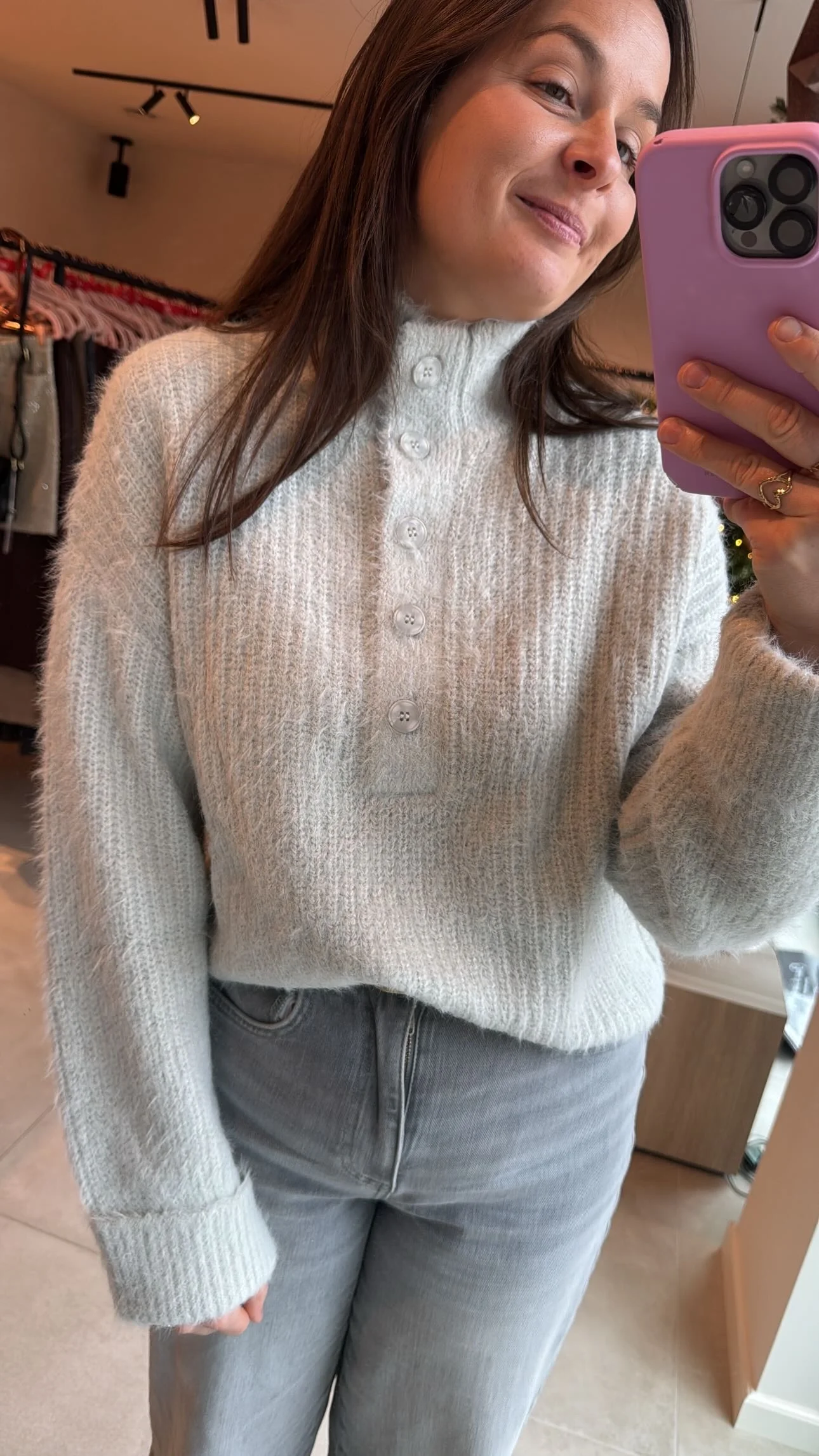 Furry Sweater Cloud Grey - YAYA - Image 3