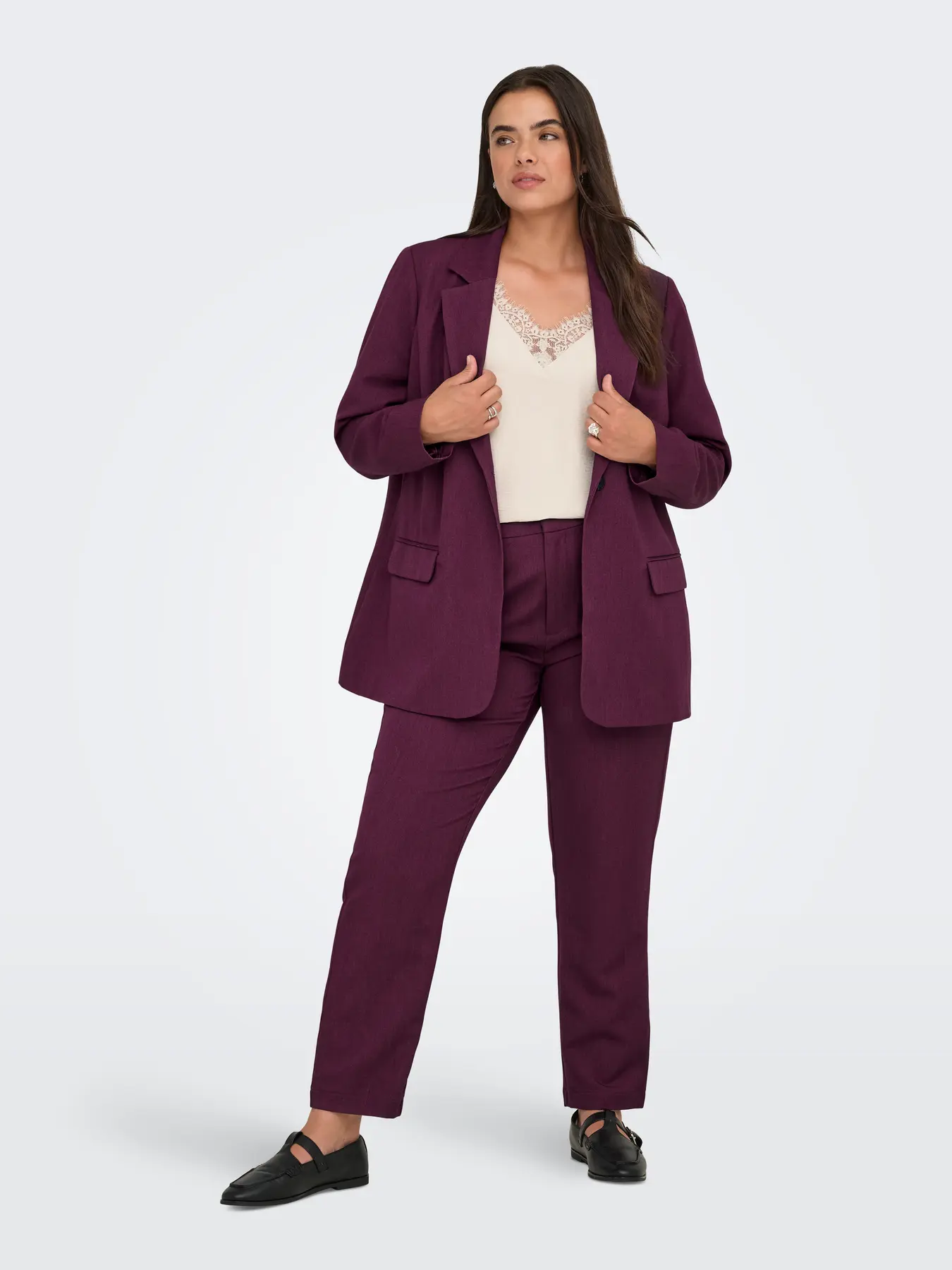 Hattie Life Cigarette Pant Mauve Wine Melange - Only Carmakoma - Image 5