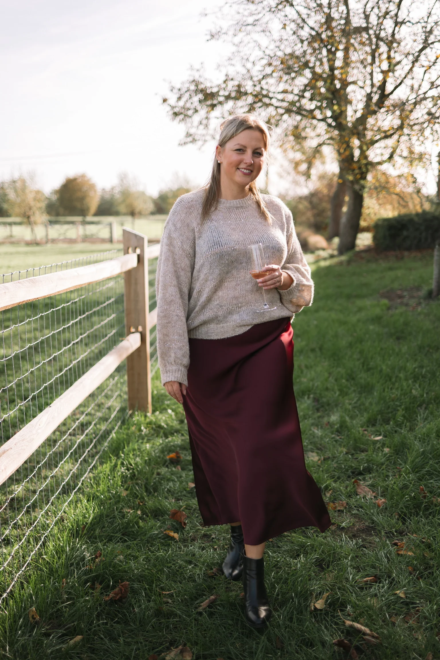 Hilla Skirt Windsor Wine - Kaffe Curve