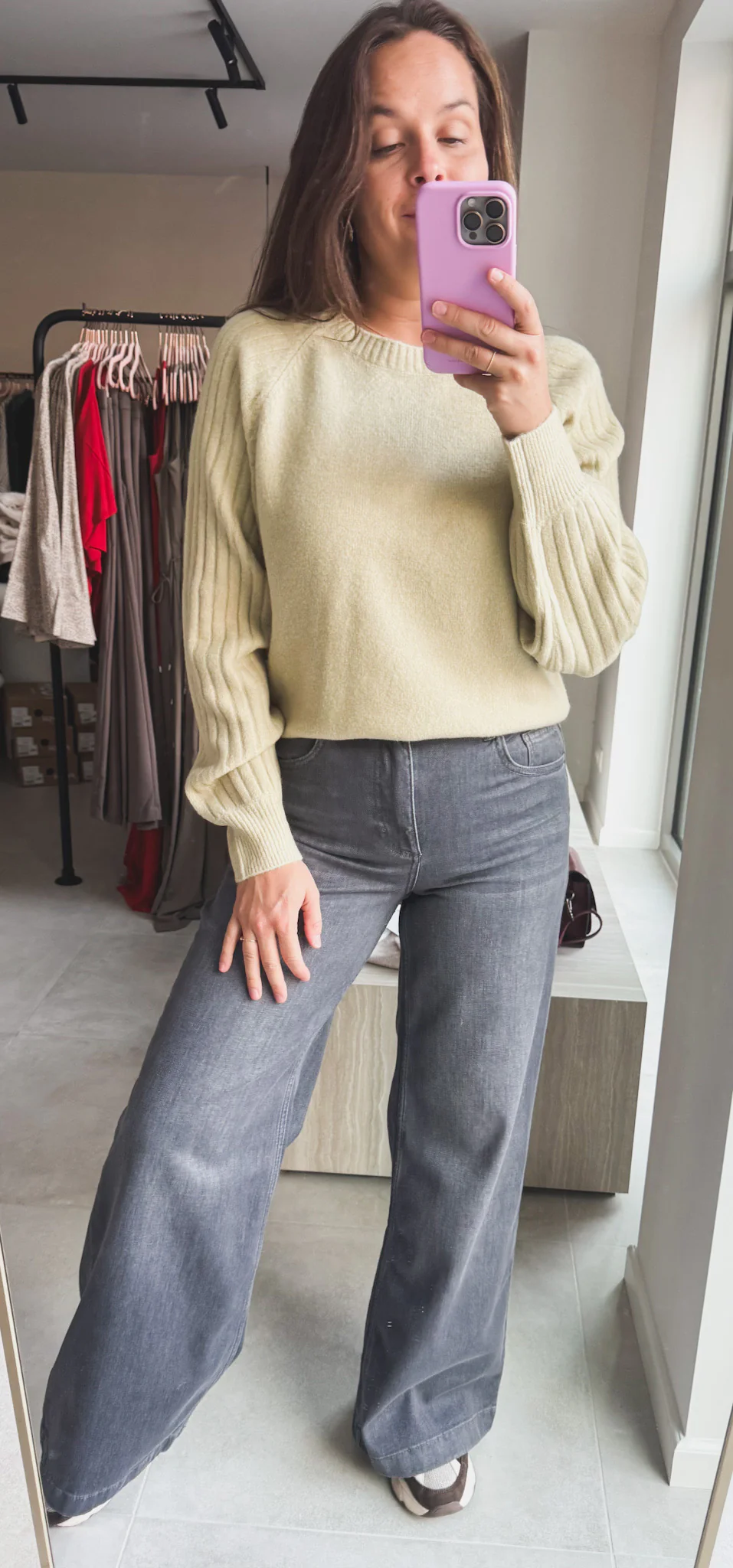 Hw Loose Wide Denim Grey Denim - YAYA - Image 3