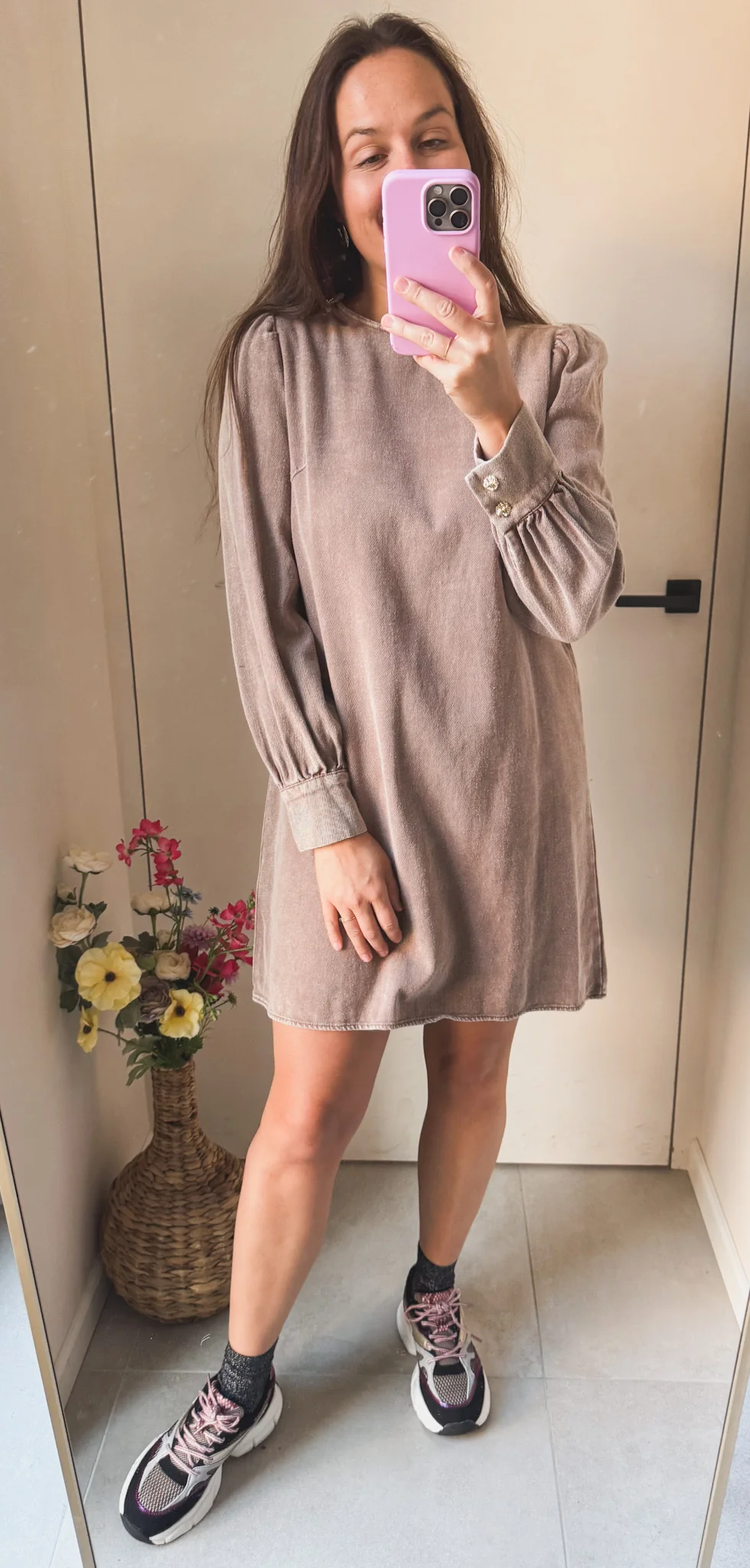 Julie Dress Taupe - Image 2