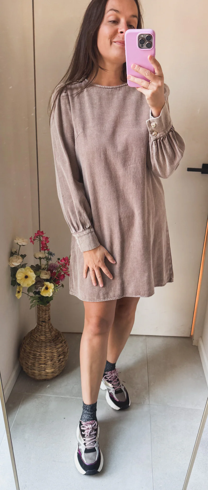 Julie Dress Taupe - Image 3