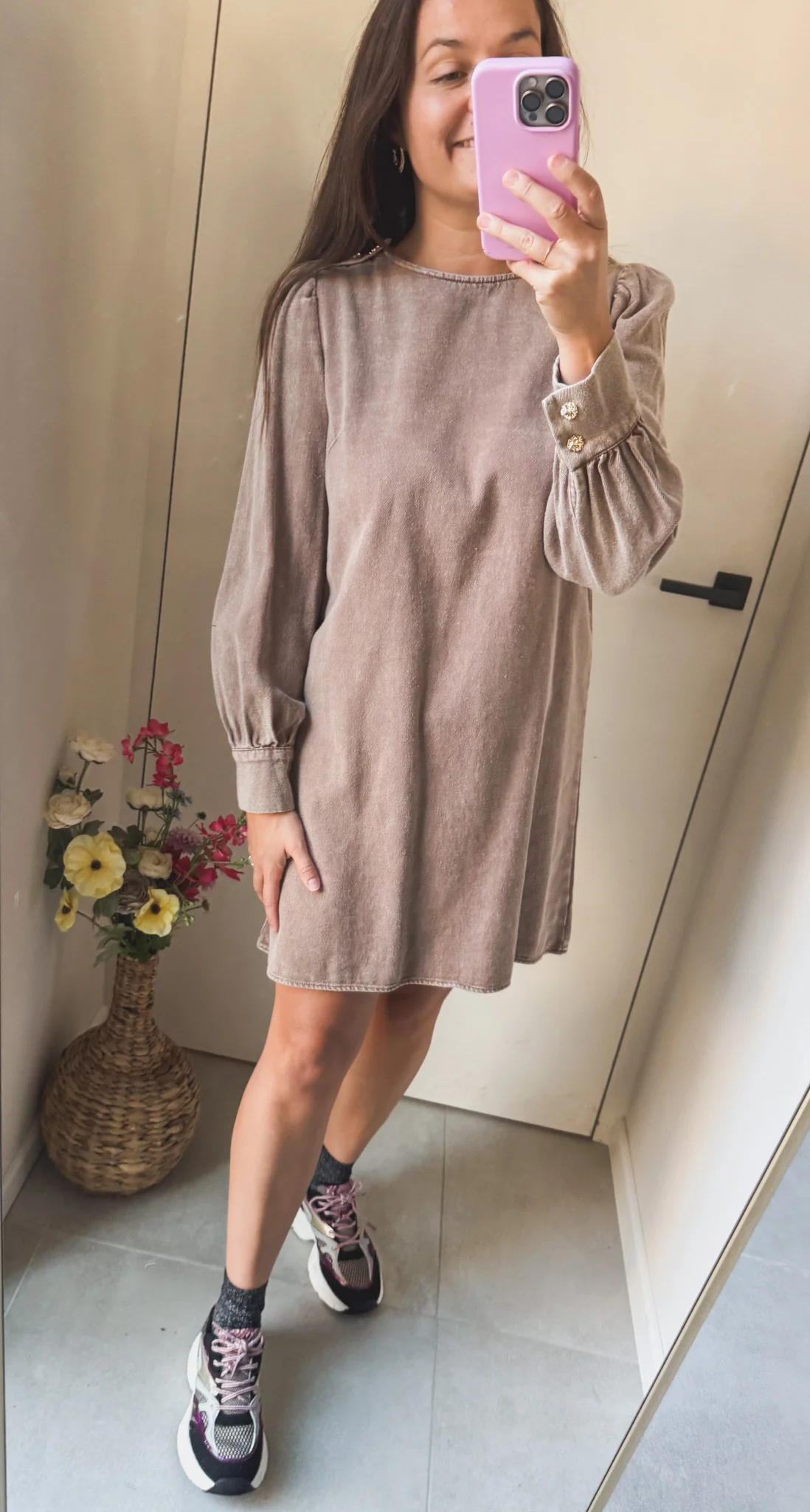Julie Dress Taupe - Image 5