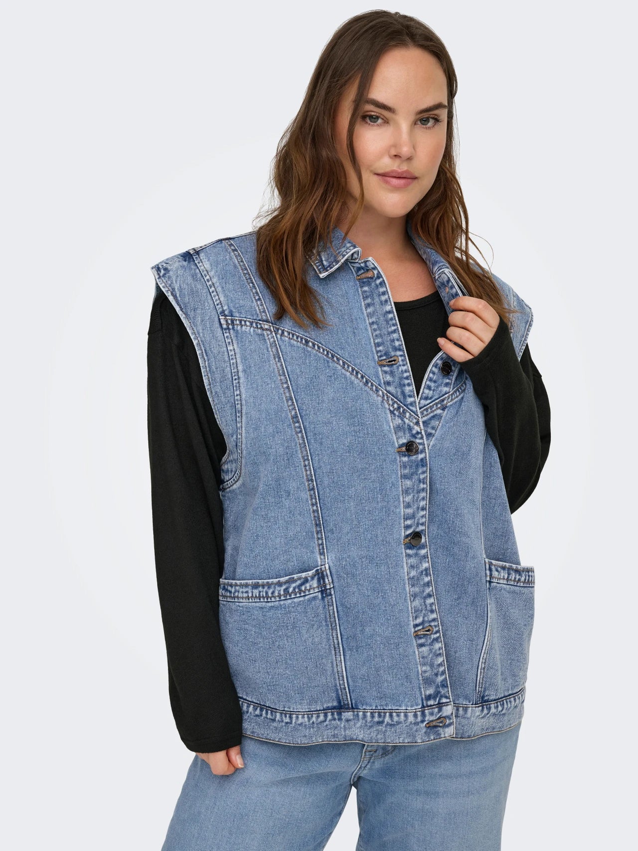 Kennedy Waistcoat Medium Blue Denim - Only Carmakoma - Image 3