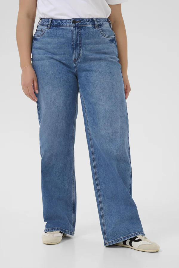 Leona Wide Long Jeans Vintage Blue - Kaffe Curve - Image 5