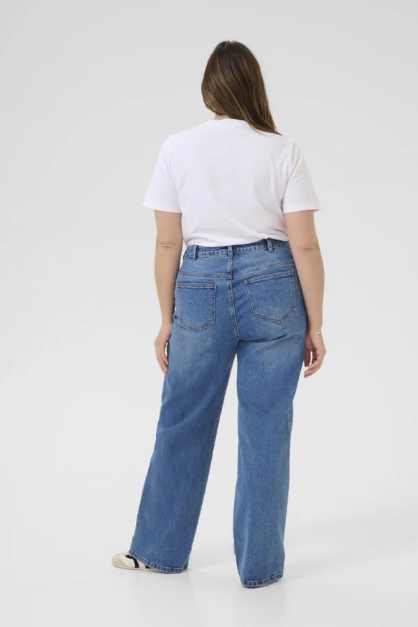 Leona Wide Long Jeans Vintage Blue - Kaffe Curve - Image 7