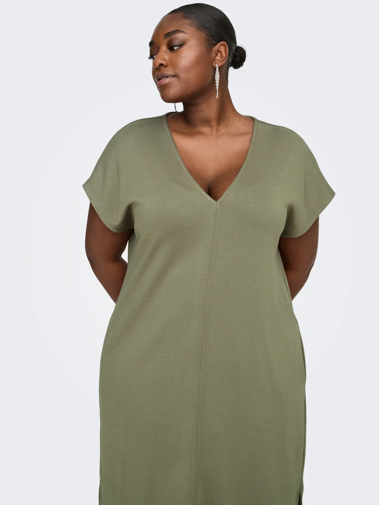 Lise Capsleeve V-Neck Dress Mermaid - Only Carmakoma - Image 4