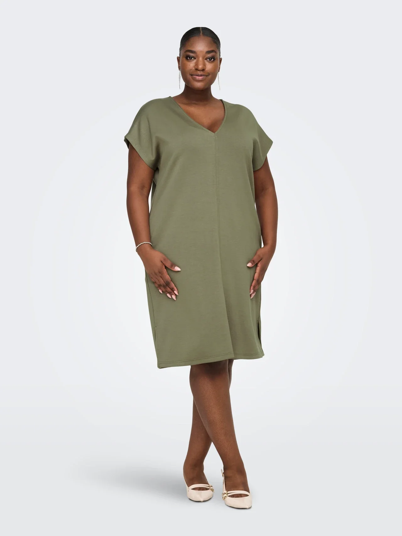 Lise Capsleeve V-Neck Dress Mermaid - Only Carmakoma - Image 5