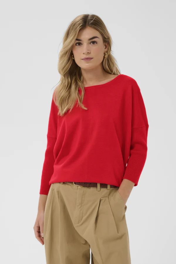 Mila R-Neck Pullover Valiant Poppy - Saint Tropez - Image 3