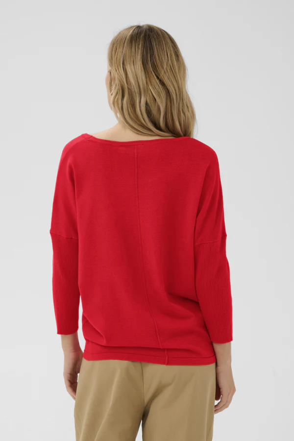 Mila R-Neck Pullover Valiant Poppy - Saint Tropez - Image 4