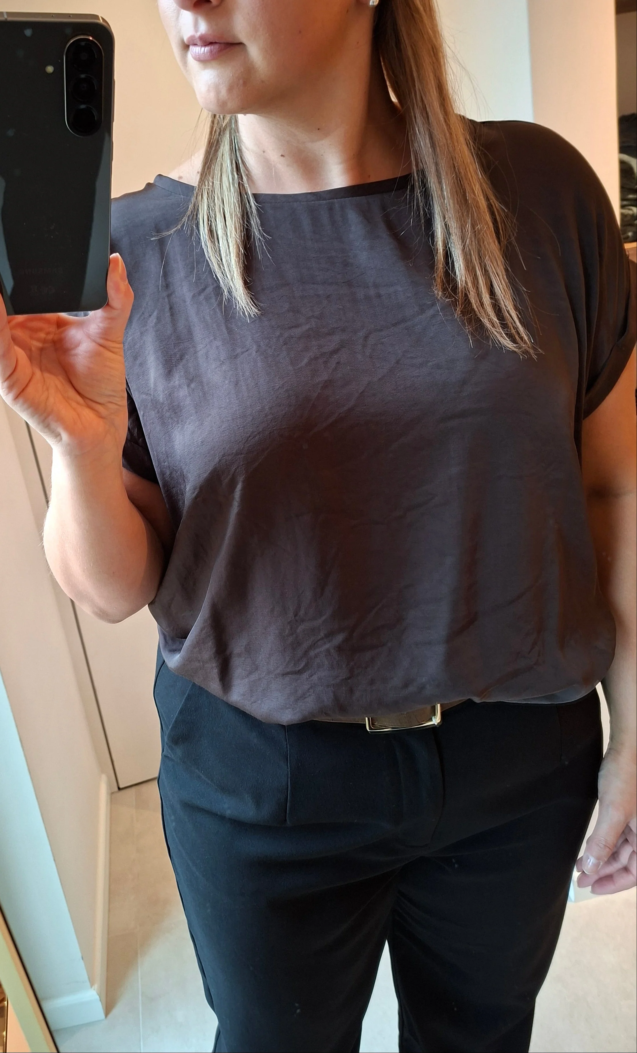 Milia Wing SL Blouse Black Coffee - Kaffe Curve - Image 3