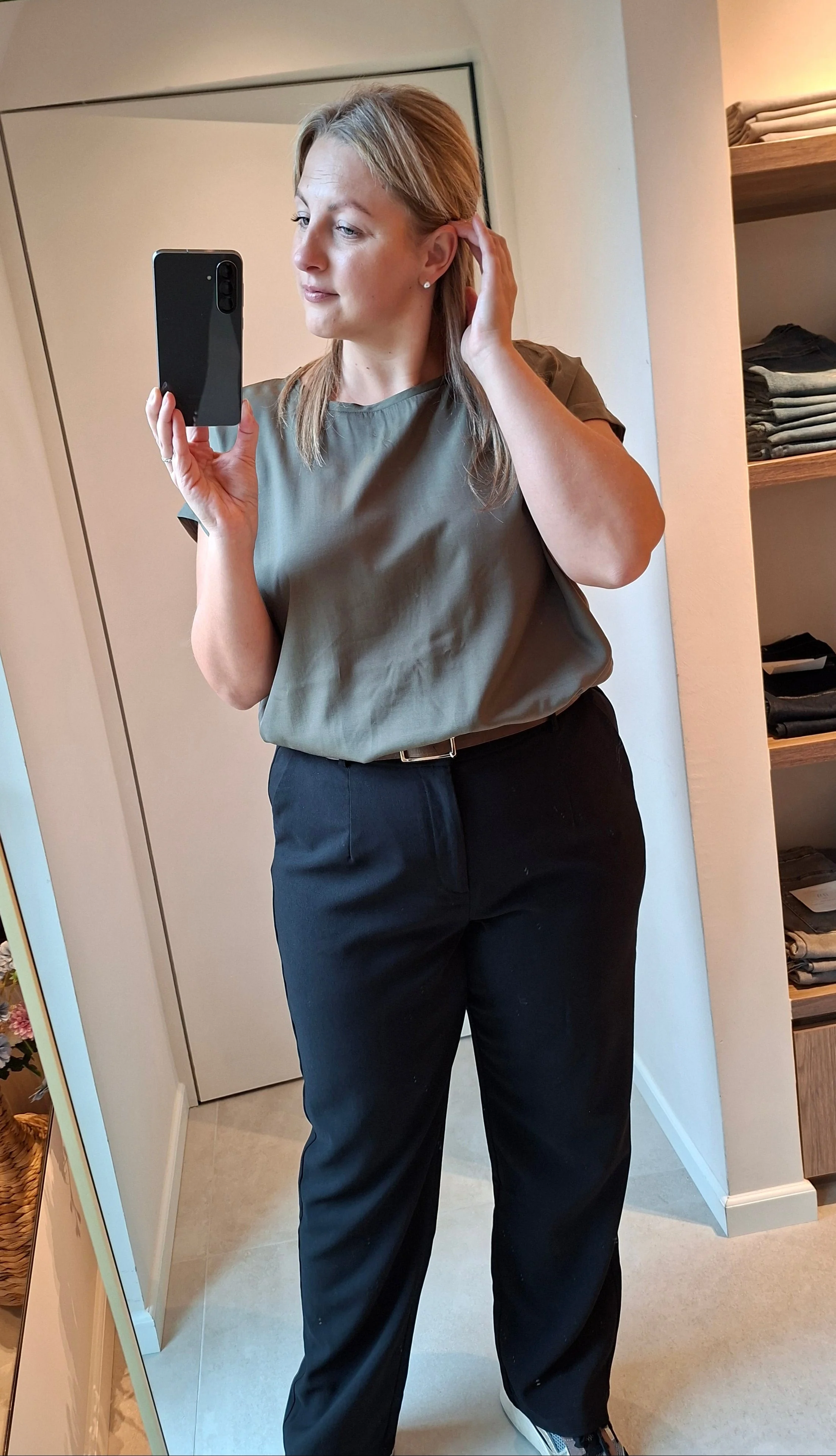Milia Wing SL Blouse Ivy Green - Kaffe Curve