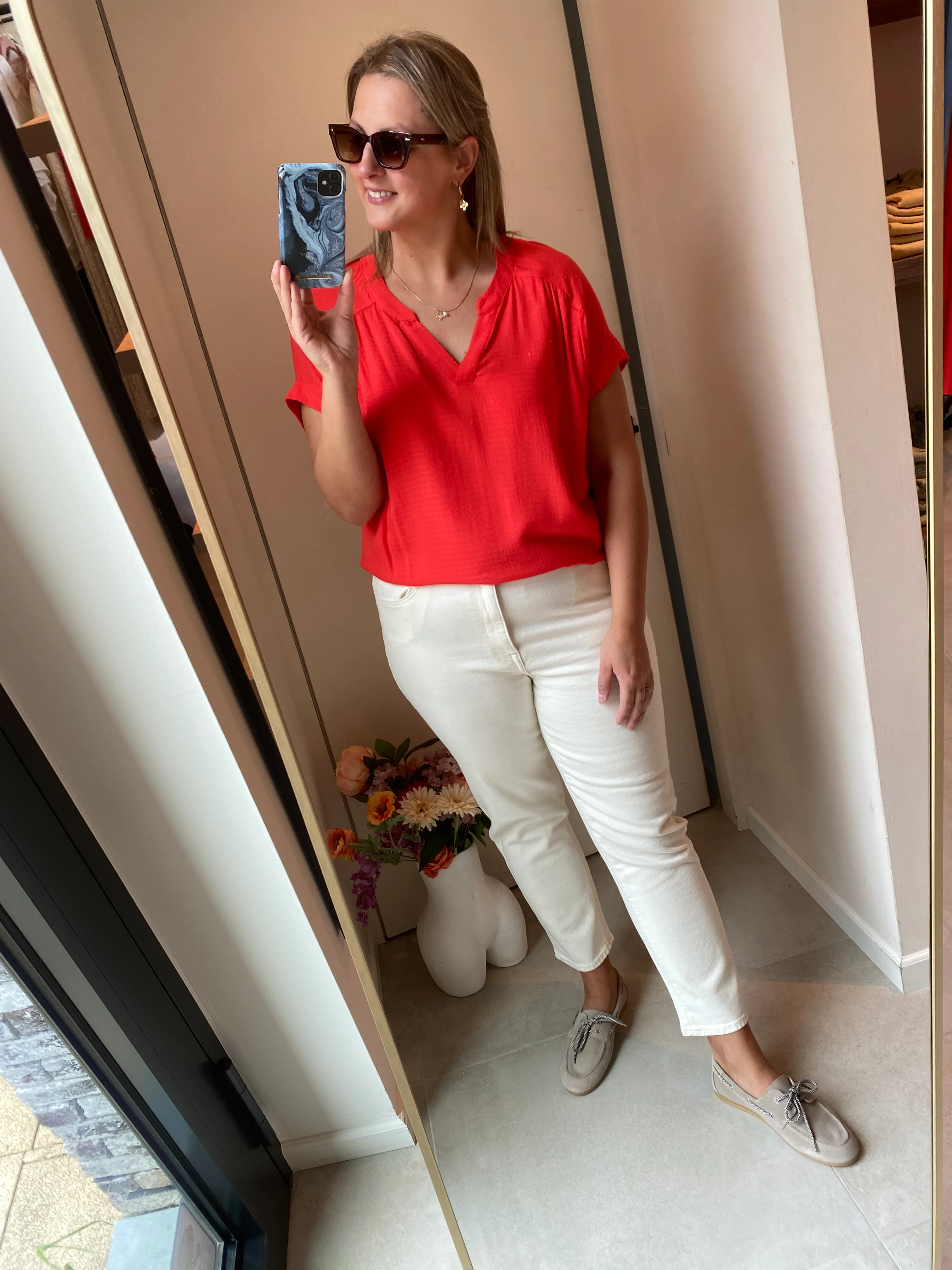 Mina Blouse Poppy Red - Kaffe Curve - Image 2