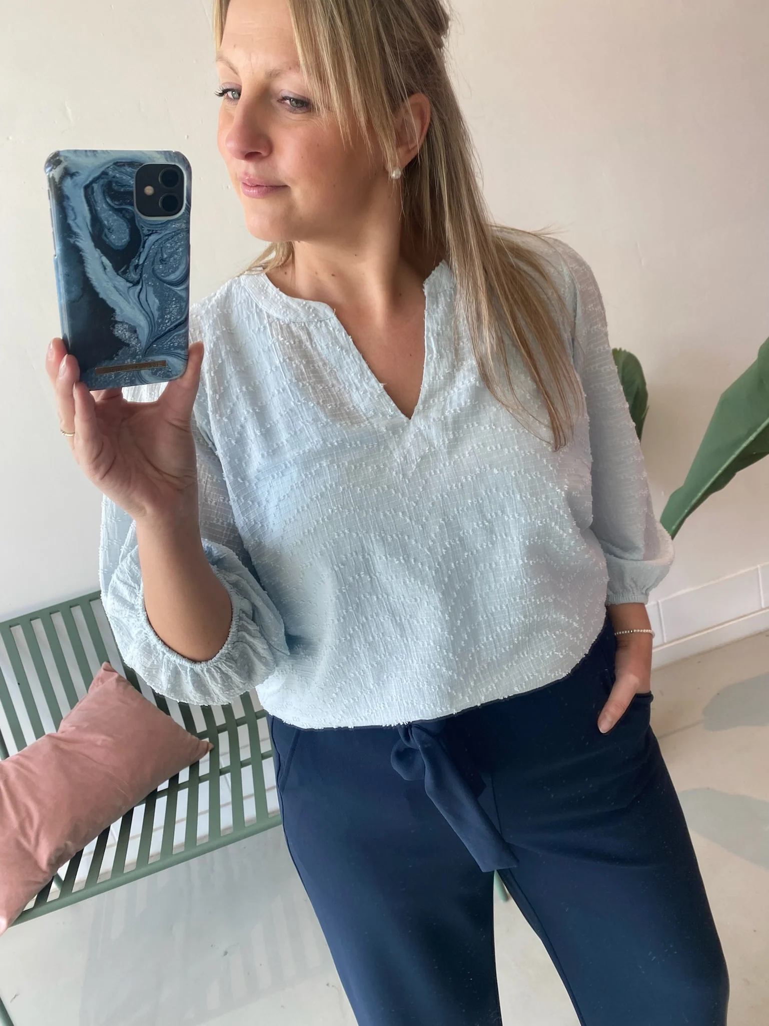 Penelopia Blouse Nantucket Breeze - Kaffe Curve
