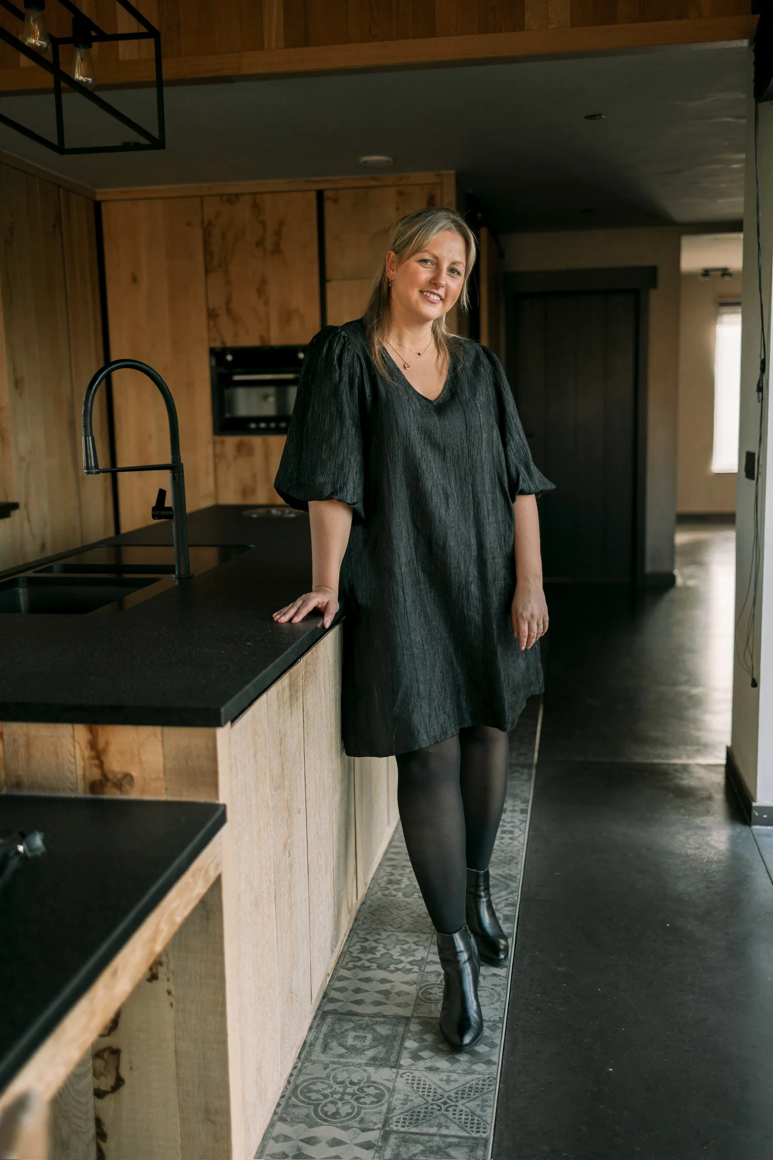 Rizza Dress Black Deep - Kaffe Curve