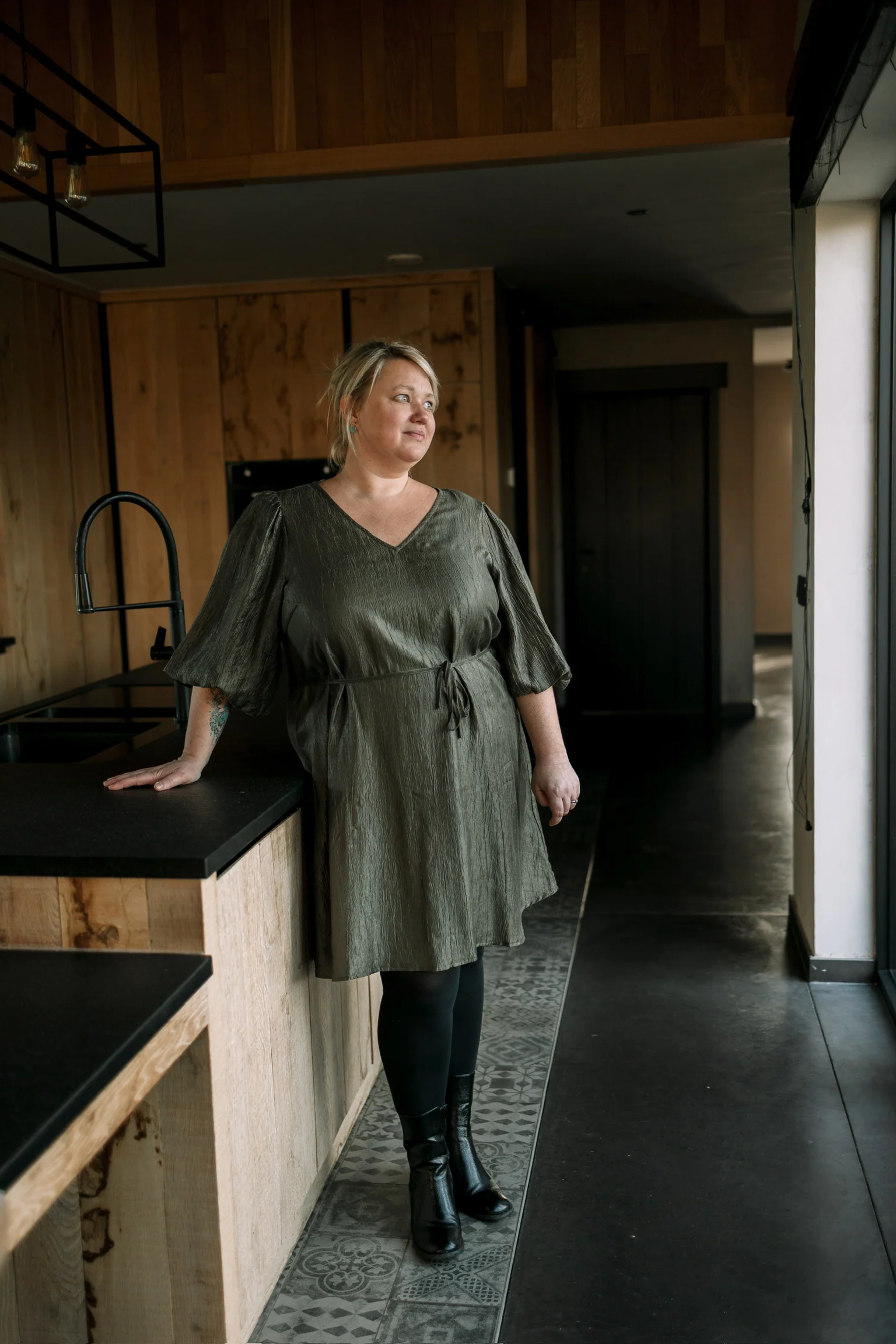 Rizza Dress Ivy Green - Kaffe Curve
