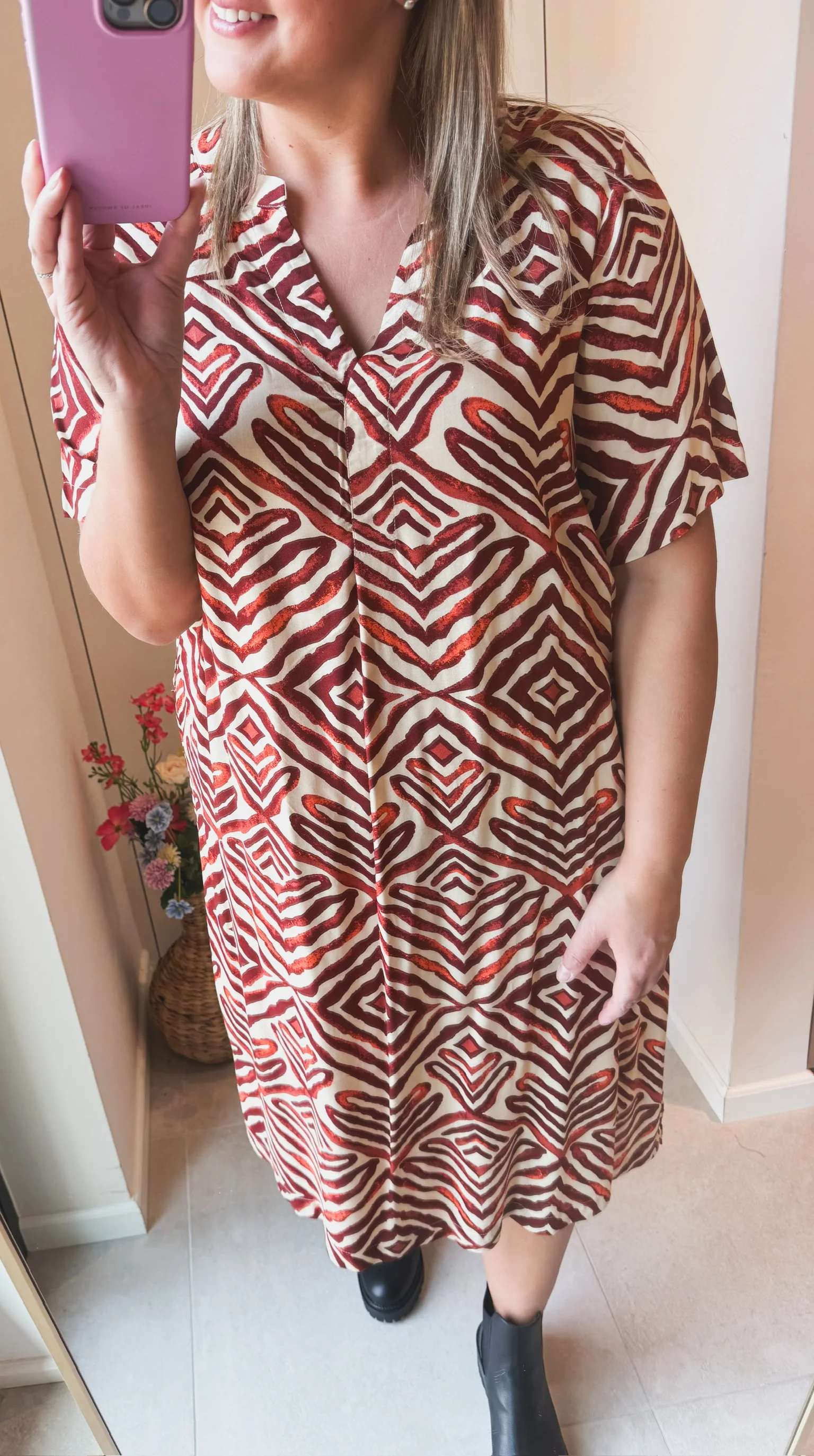 Shilla Knee Dress hot chocolate tribe - Only Carmakoma - Image 3