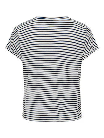 Sissy O-Neck Top Cloud Dancer/Sky Captain - JDY - Image 6