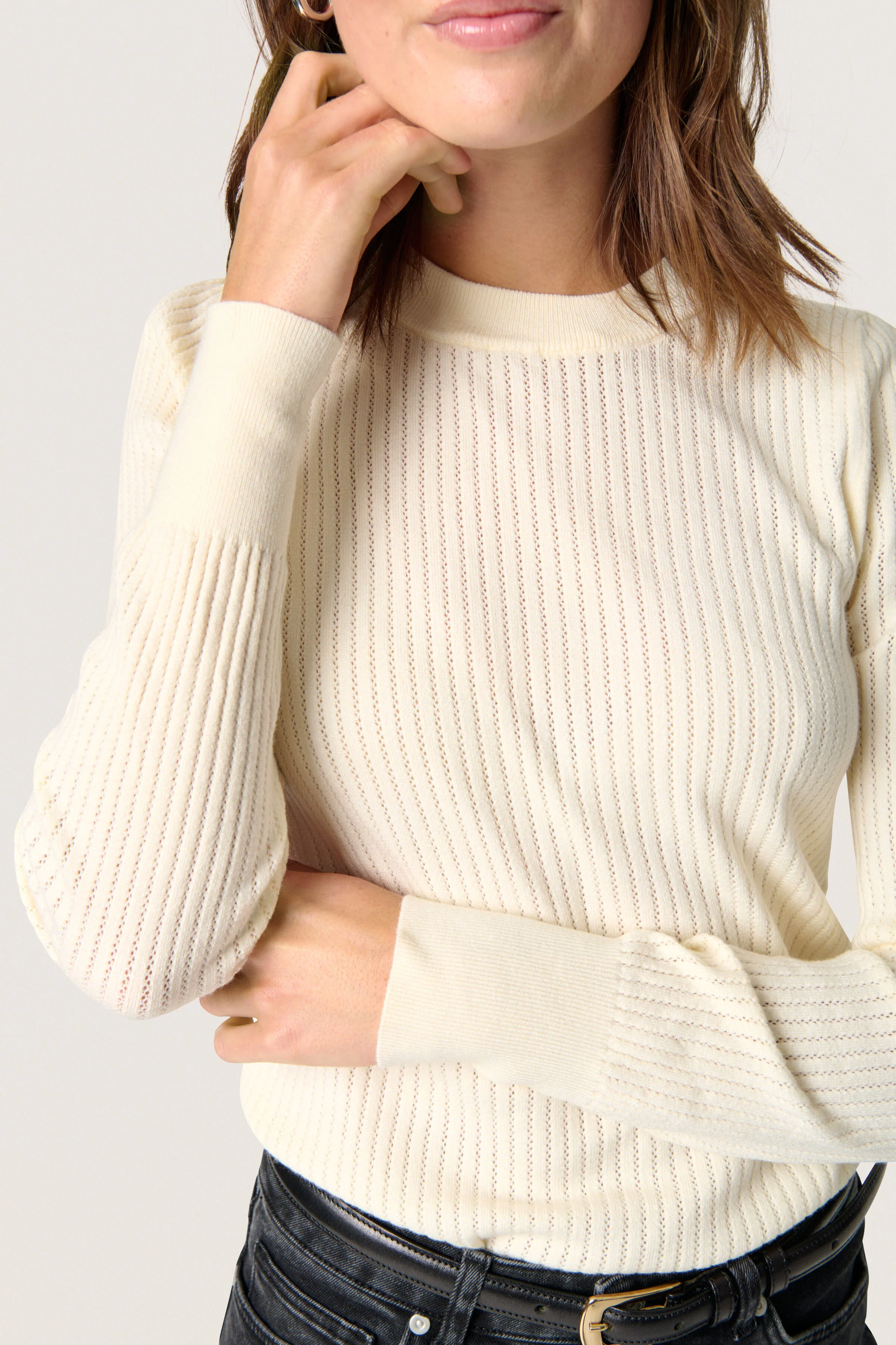 Spina Pullover Ls Whisper White - Soaked