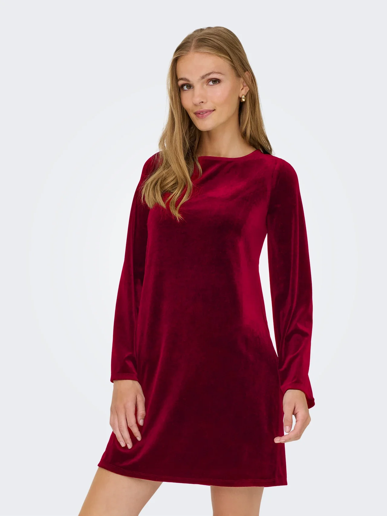 Victory Velvet Bow Dress Winetasting - JDY - Image 3