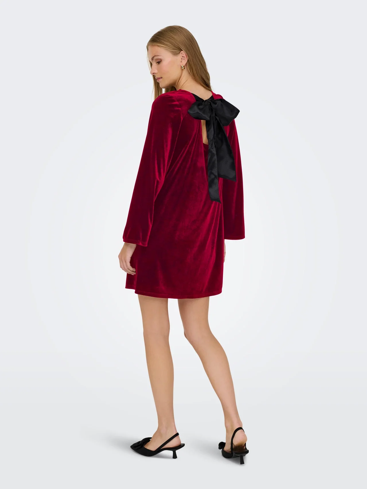 Victory Velvet Bow Dress Winetasting - JDY - Image 4