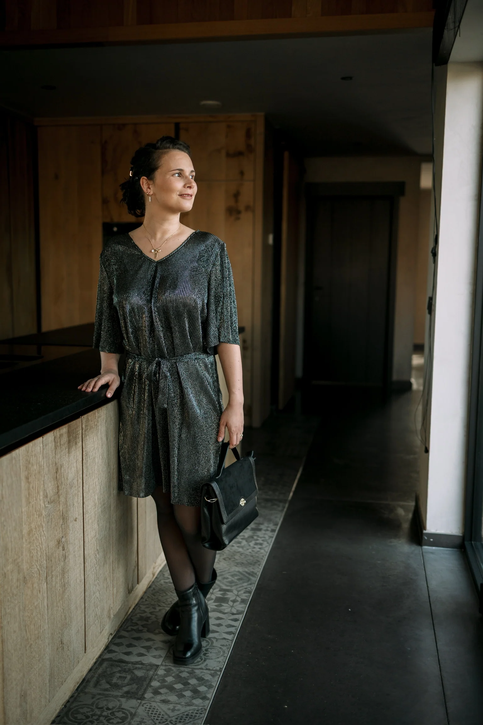 Vilma Short Dress Black/Silver - JDY