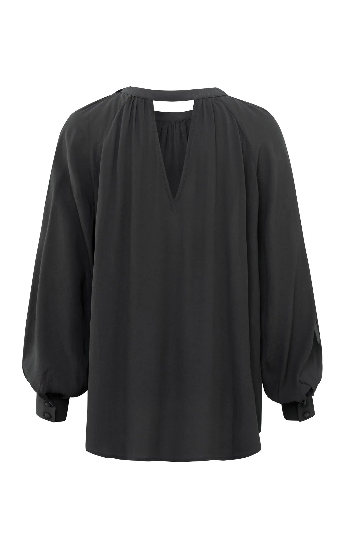 Woven Top With Open Sleeve Anthracite - YAYA - Image 4
