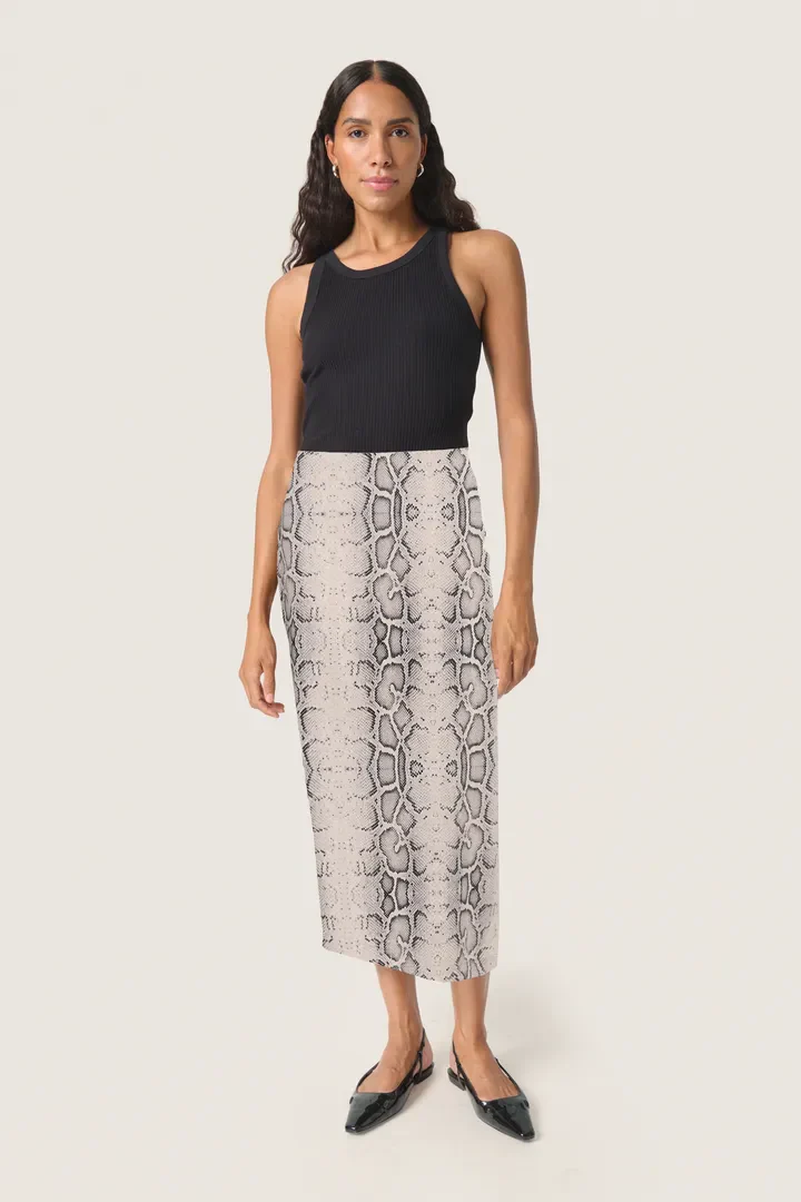 Xala Pencil Skirt Grey Snake Print - Soaked - Image 4